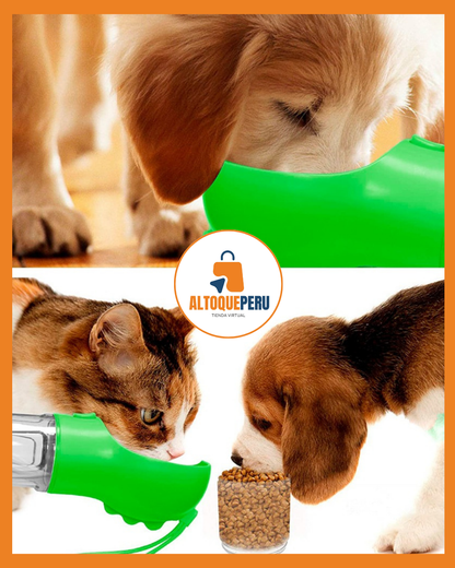 BOTELLA PORTATIL 4 EN 1 MULTIFUNCIONAL PARA MASCOTAS