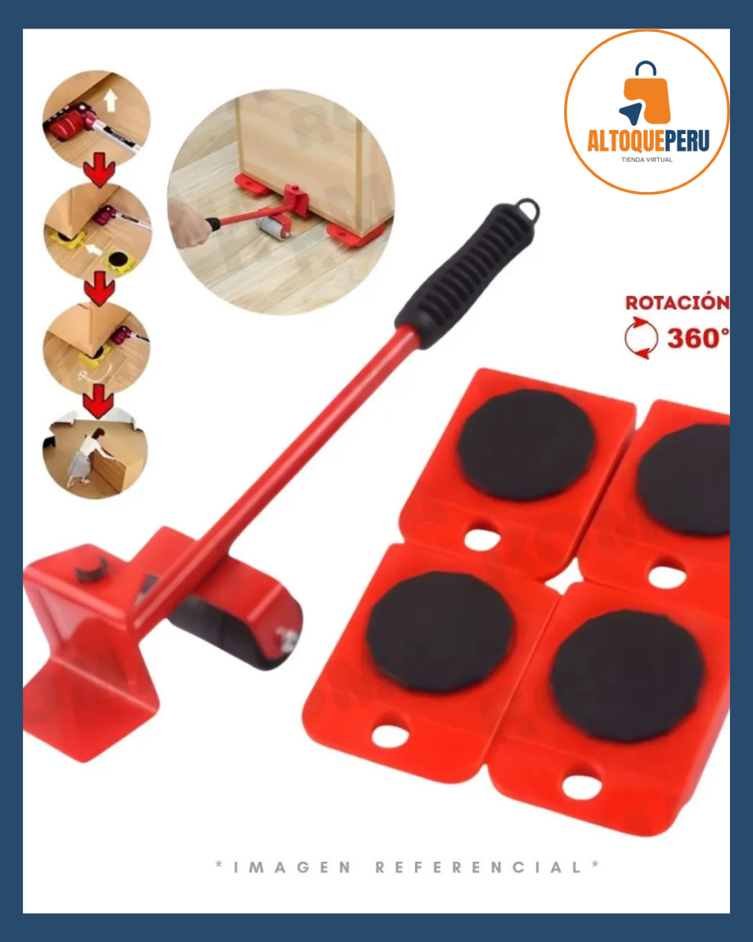 KIT ELEVADOR DE MUEBLES DE 5 PIEZAS