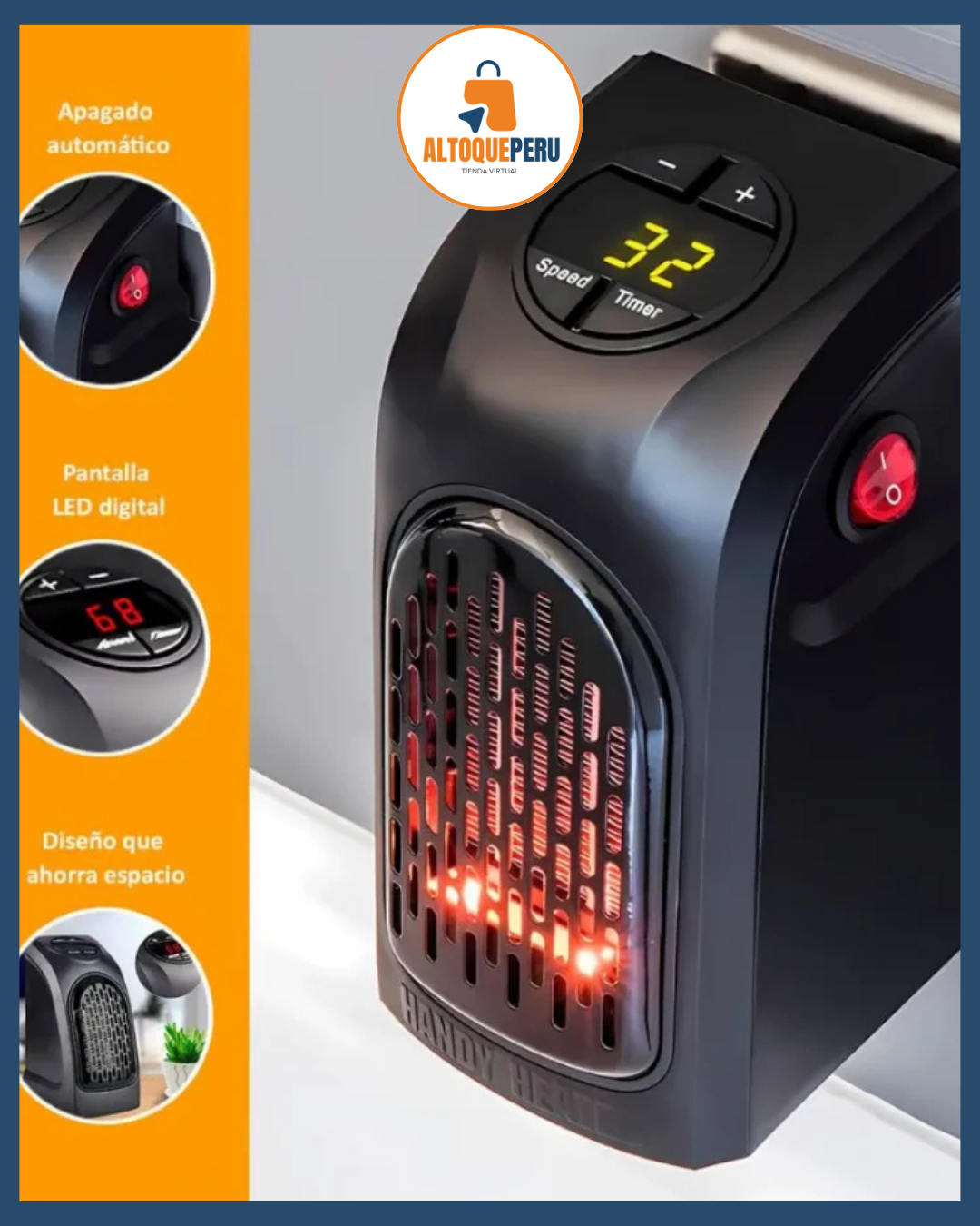 CALEFACTOR ELÉCTRICO PORTÁTIL DE ALTA POTENCIA 400w